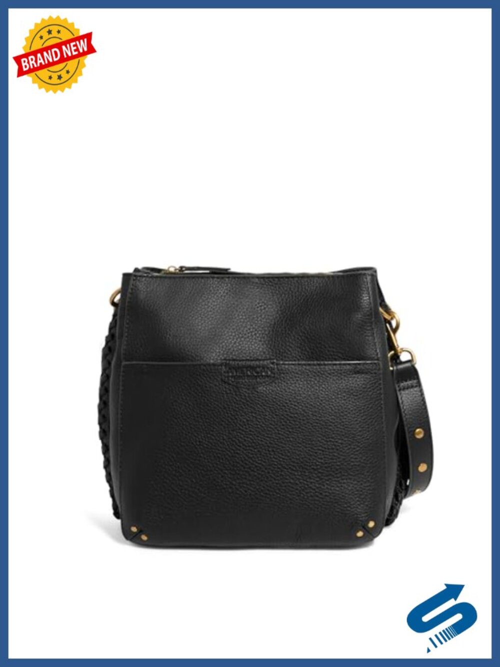Genuine Leather Crossbody Bag Triple Entry Purse Handbag